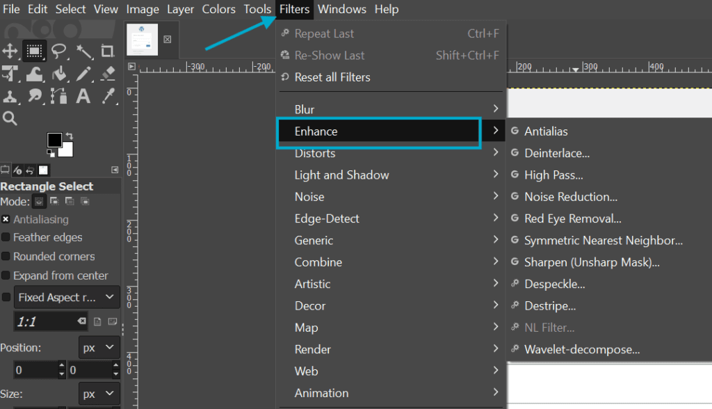 Open Filter settings
