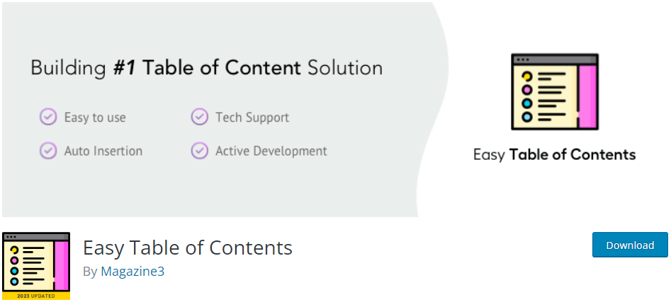 The Easy Table of Contents plugin simplifies the process of adding anchor links.