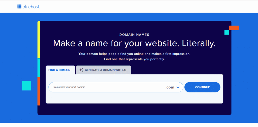 Bluehost domain name generator