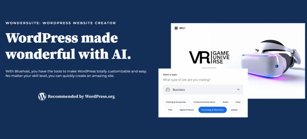 Bluehost Wondersuite banner iamge