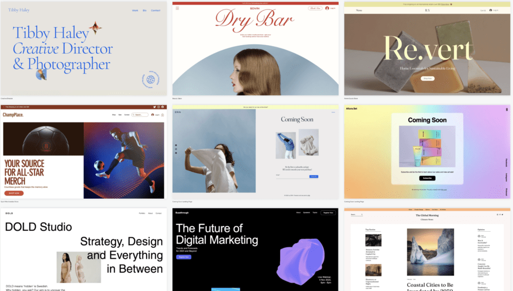 Image of Wix library page