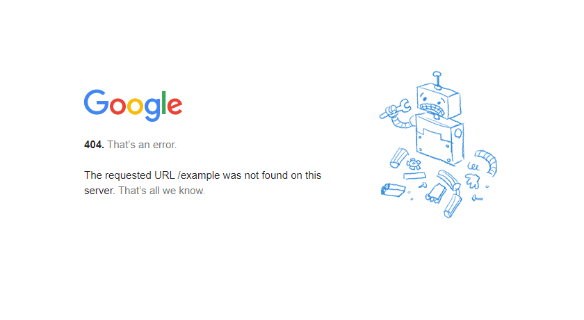 Google 404 error page