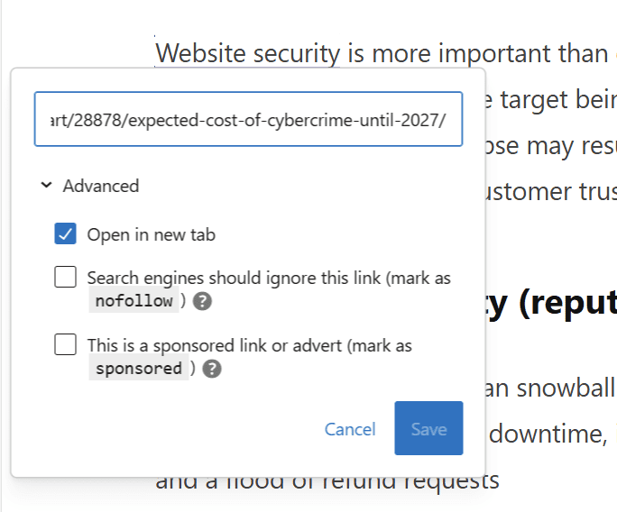 Update internal and external links