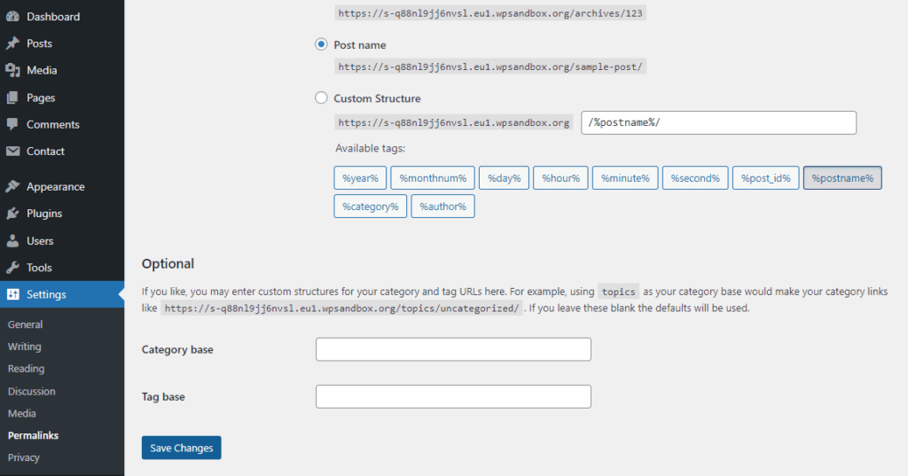Updating-permalinks-WordPress